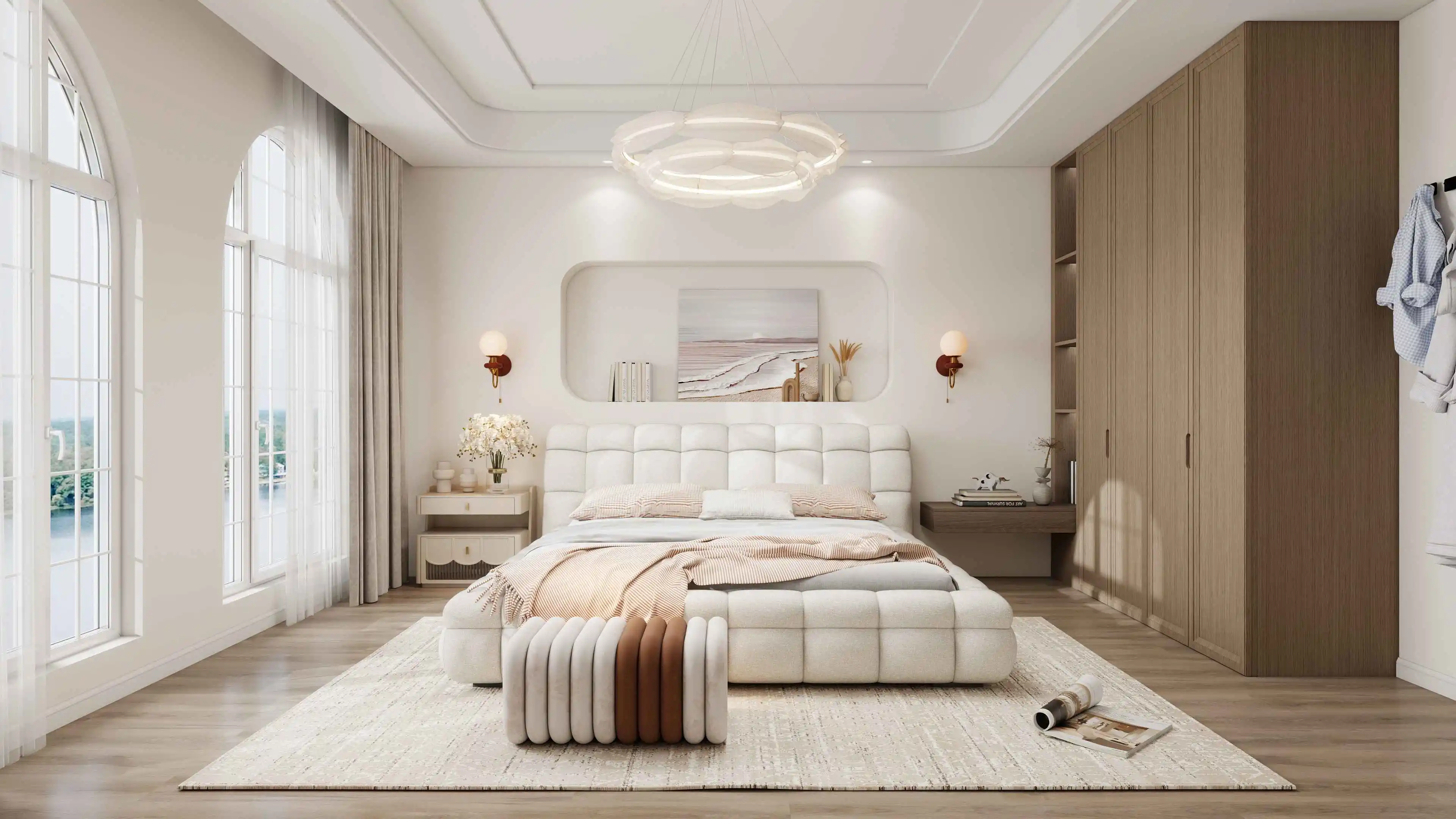 French Style and Modern Minimalism Residence bedroom