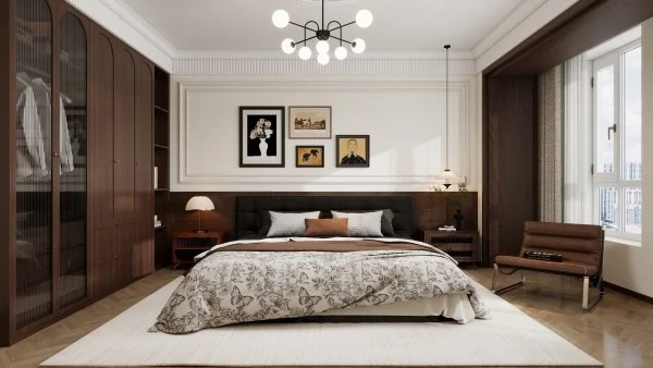 French Retro and Luxury Elegant Residence bedroom