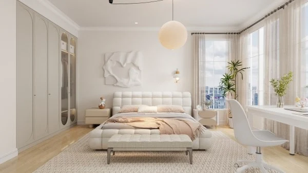 Cream-Style Soft Warm Texture Space Series bedroom