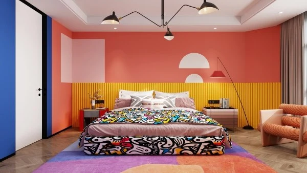 Color-Collision Dopamine Playful Daily Life bedroom