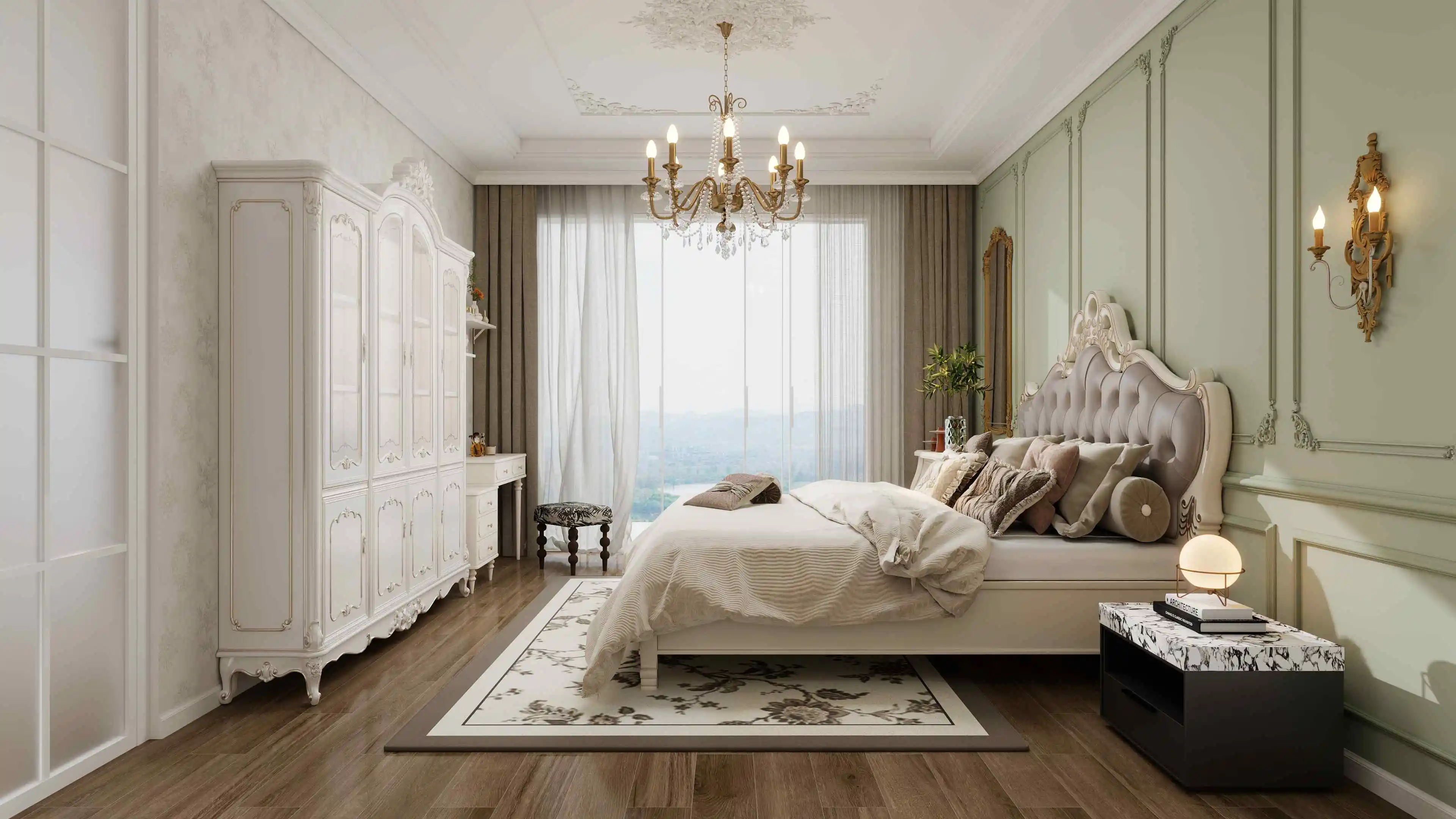  French Style Elegant Artistic Dwelling bedroom
