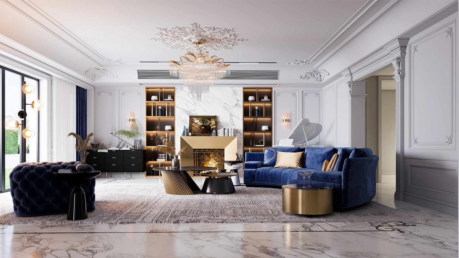 contemporary luxury French living room Living room 1