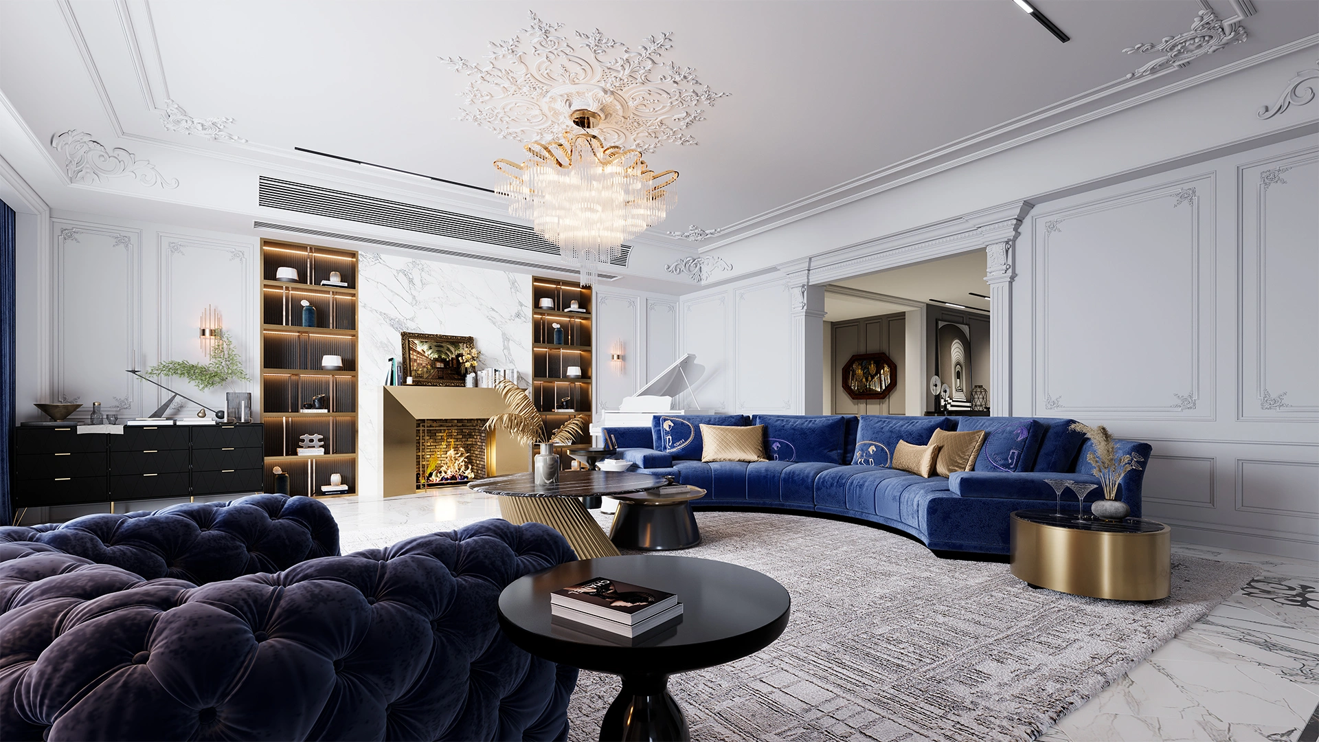 contemporary luxury French living room Living room 3