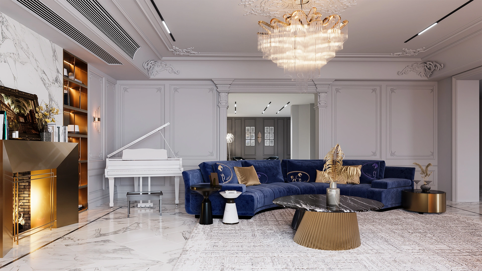 contemporary luxury French living room Living room 5