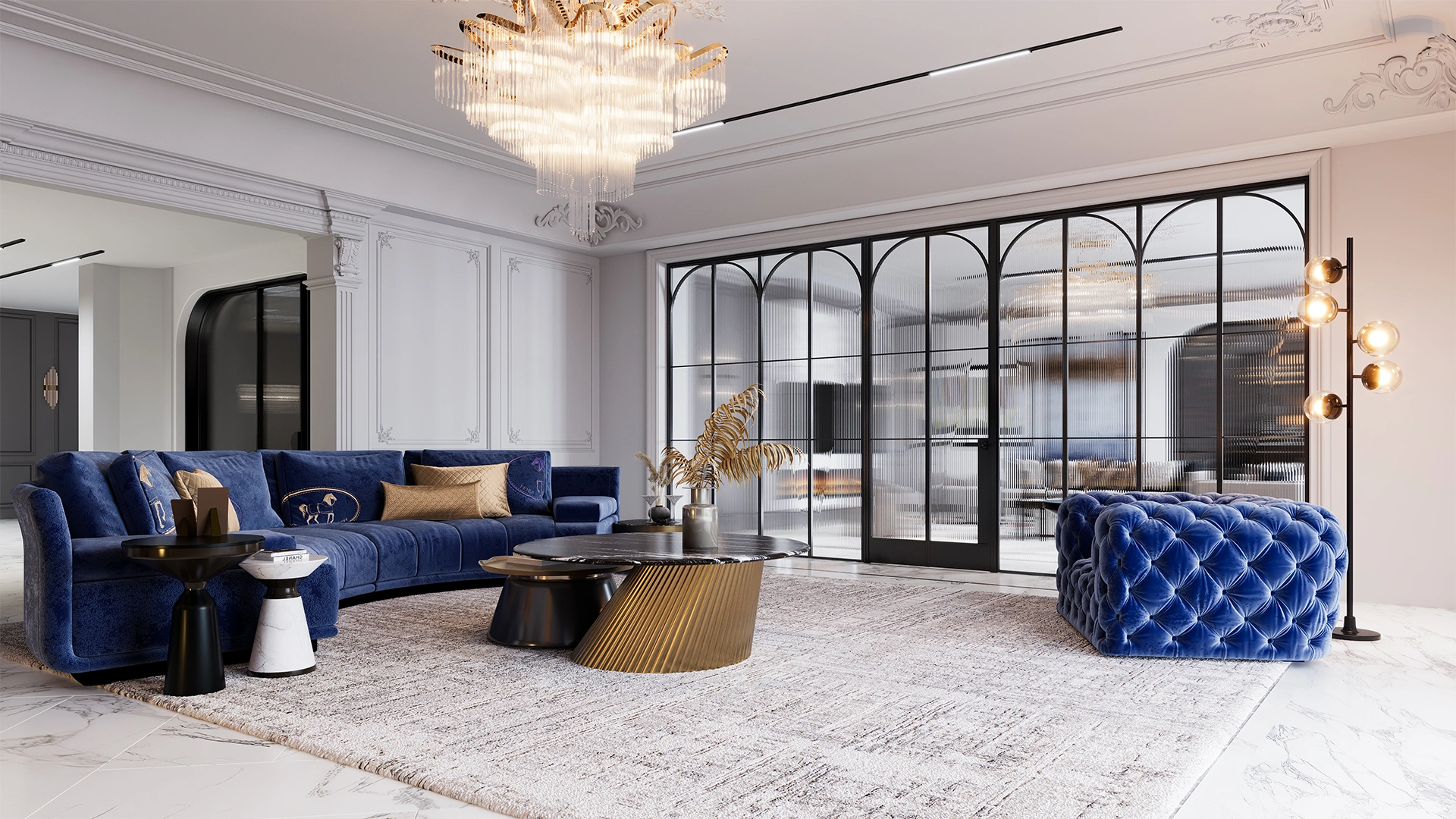 contemporary luxury French living room Living room 4