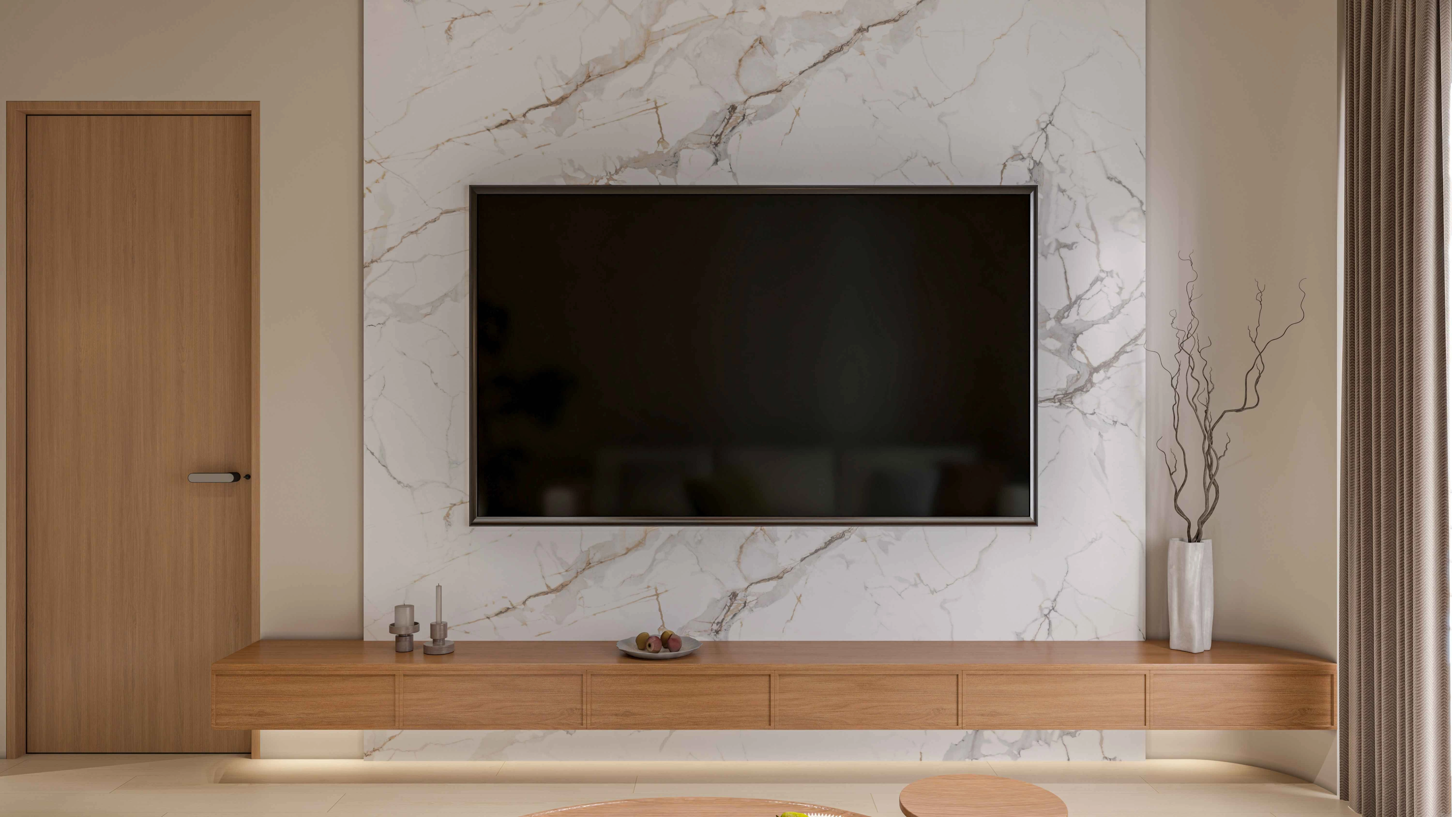 warm modern minimalistic interior design Living room 1